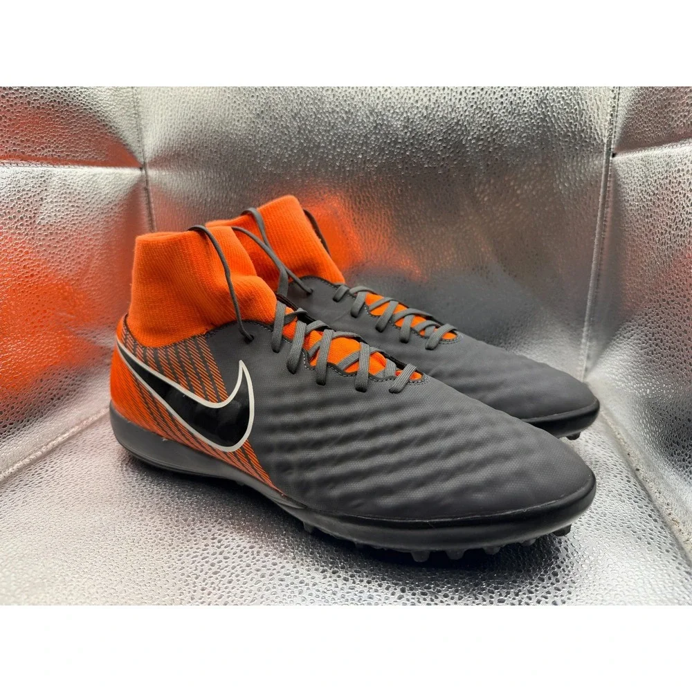 Size 12 Nike Obra X Magista 2 Academy Black Orange Mens Soccer‎ Shoes AH7311-080